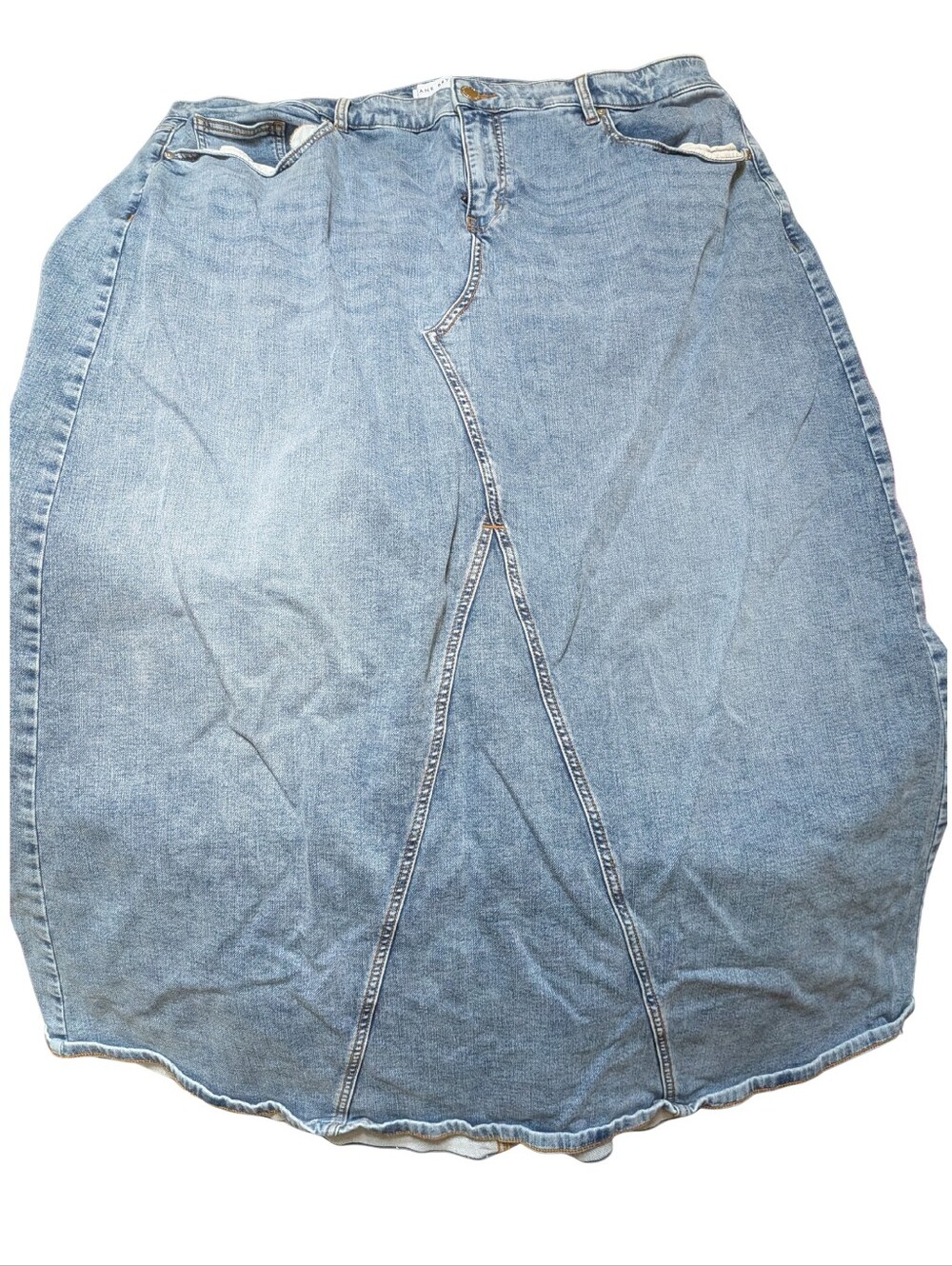 Classic Light Blue Denim Maxi Skirt - Women